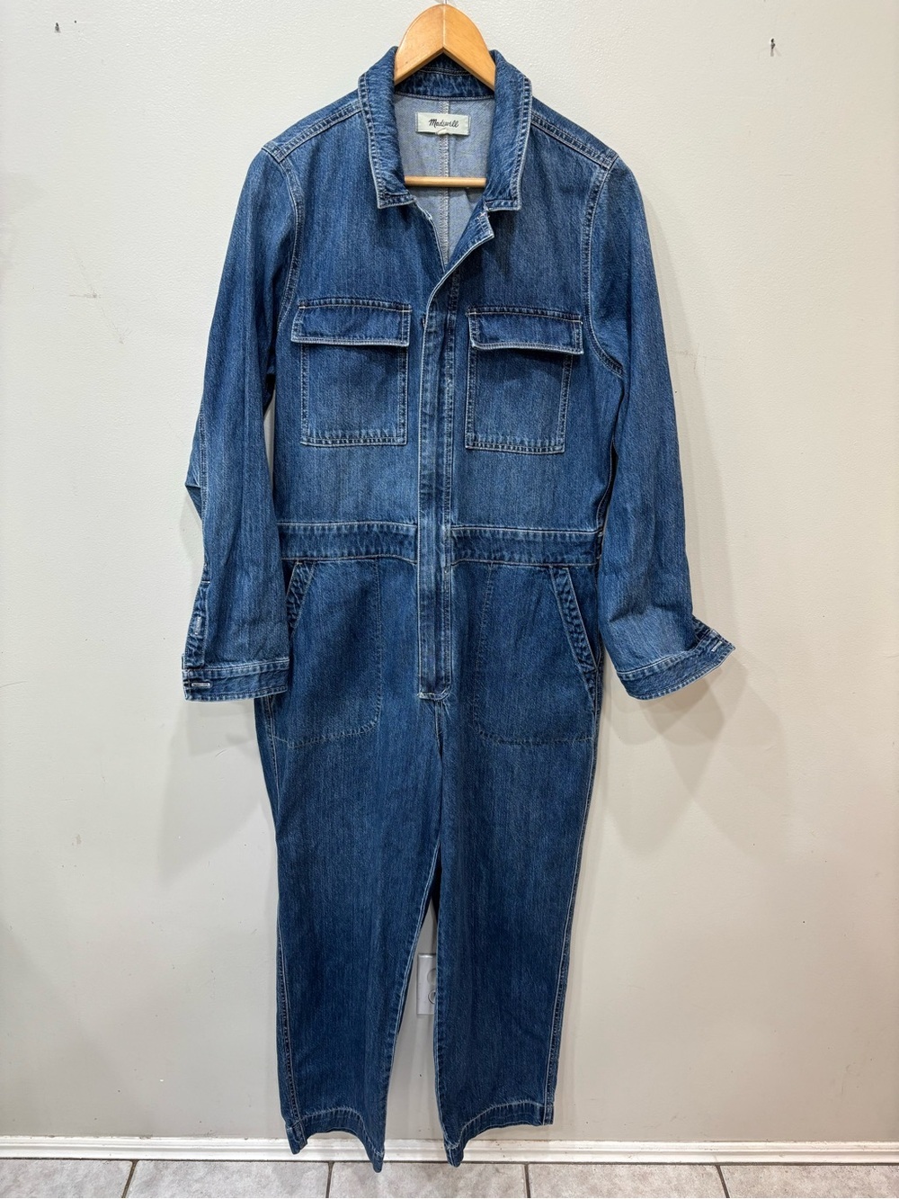 Madewell Utility Coveralls Jumpsuit Denim Cotton Women’s Size Large